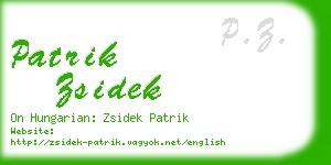 patrik zsidek business card